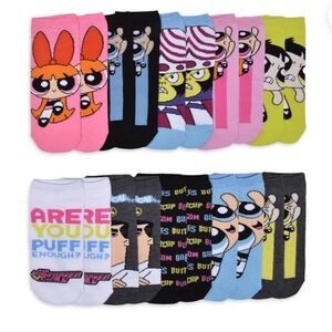 The Powerpuff Girls Womens 10-Pack Low-Cut Socks, Sock Size 4-10